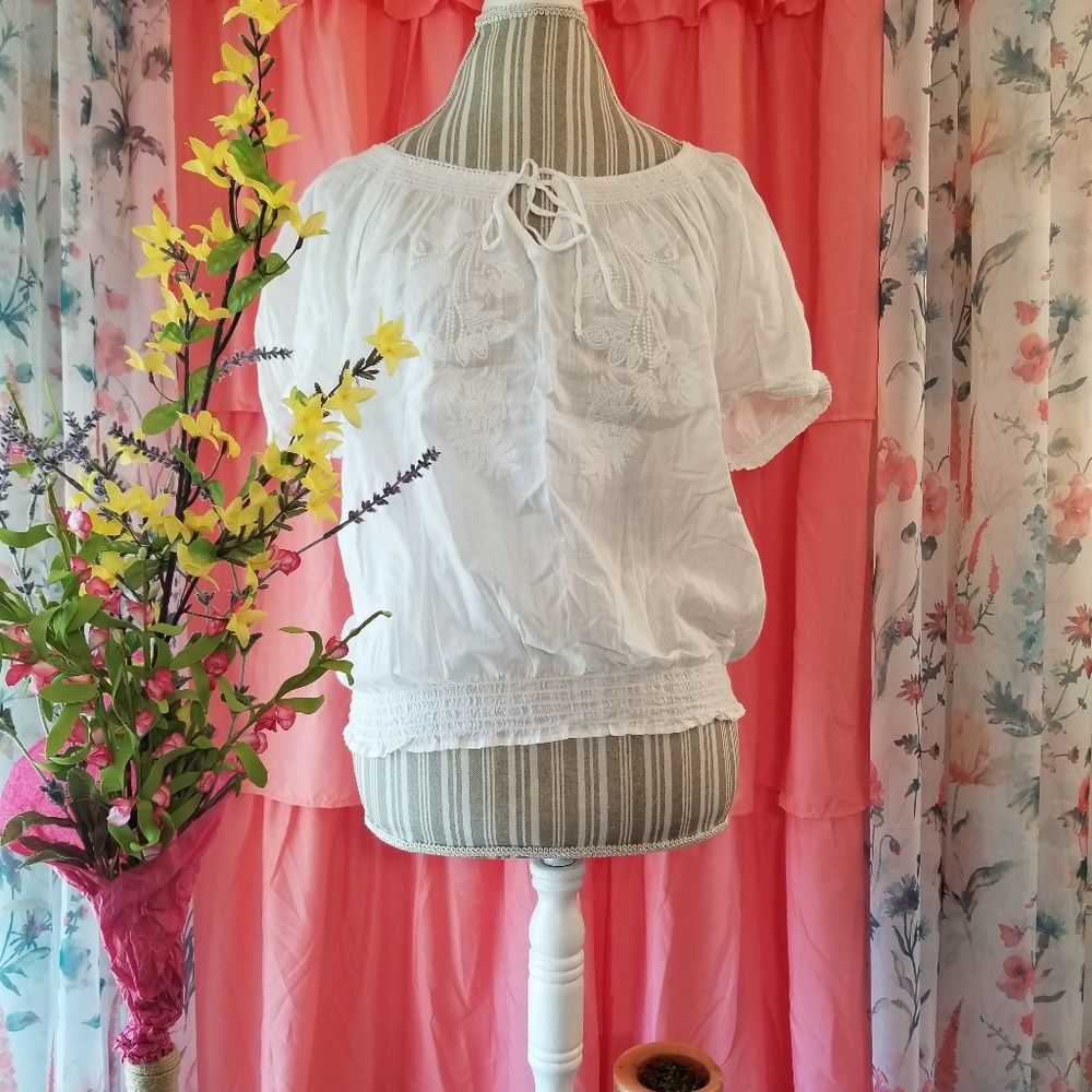 🌻🌺🌻NWOT CHAPS RALPH LAUREN EMBROIDERED TOP!!